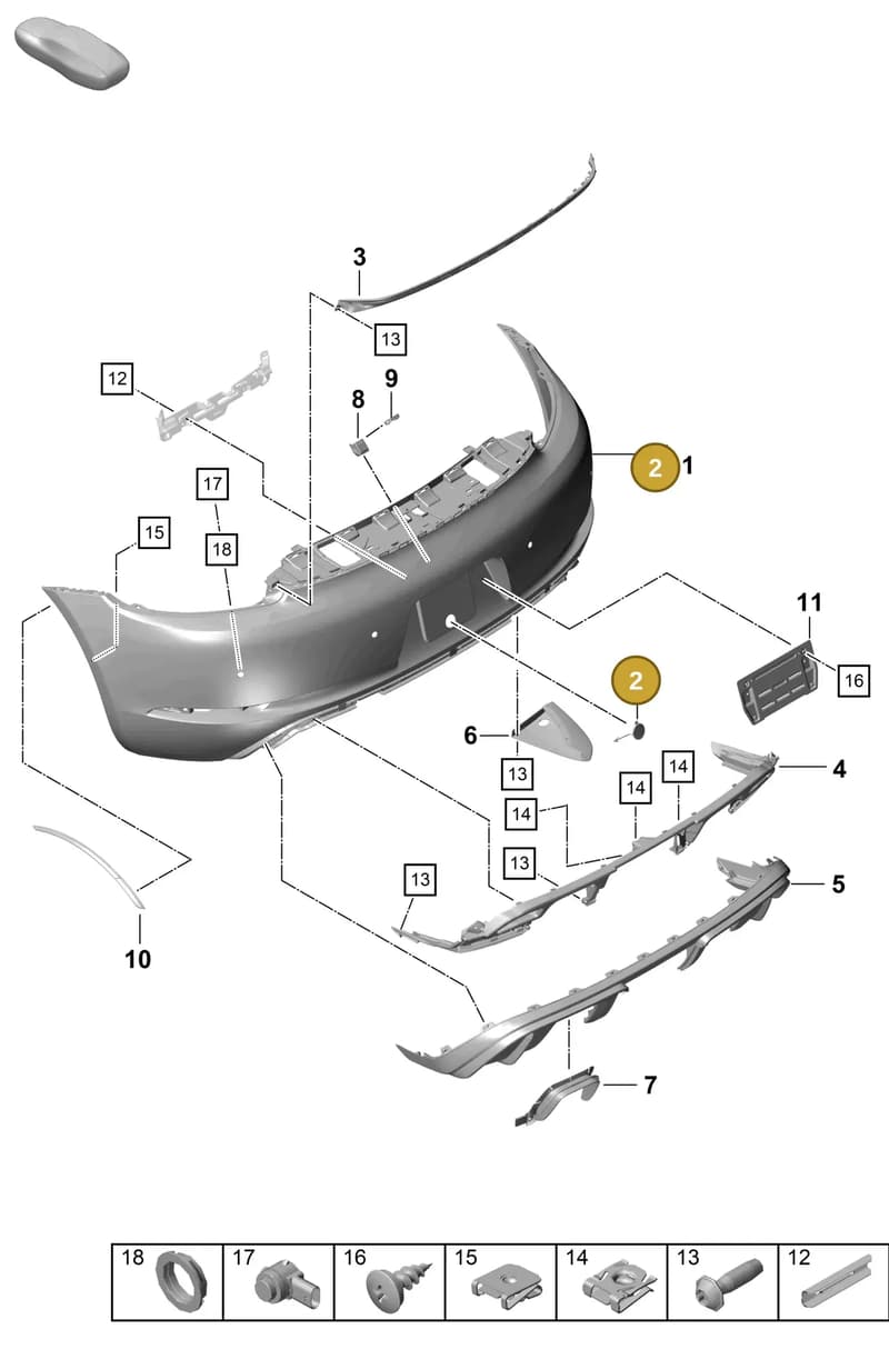 982807442G2X — Porsche Cayman (2019-2022) diagram p55802510, position 2