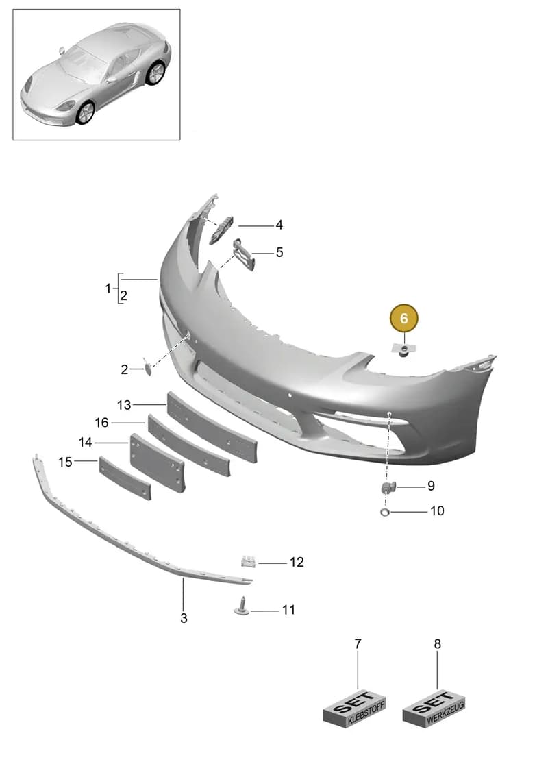 982807463 — Porsche Cayman (2016-2019) diagram p50802000, position 6