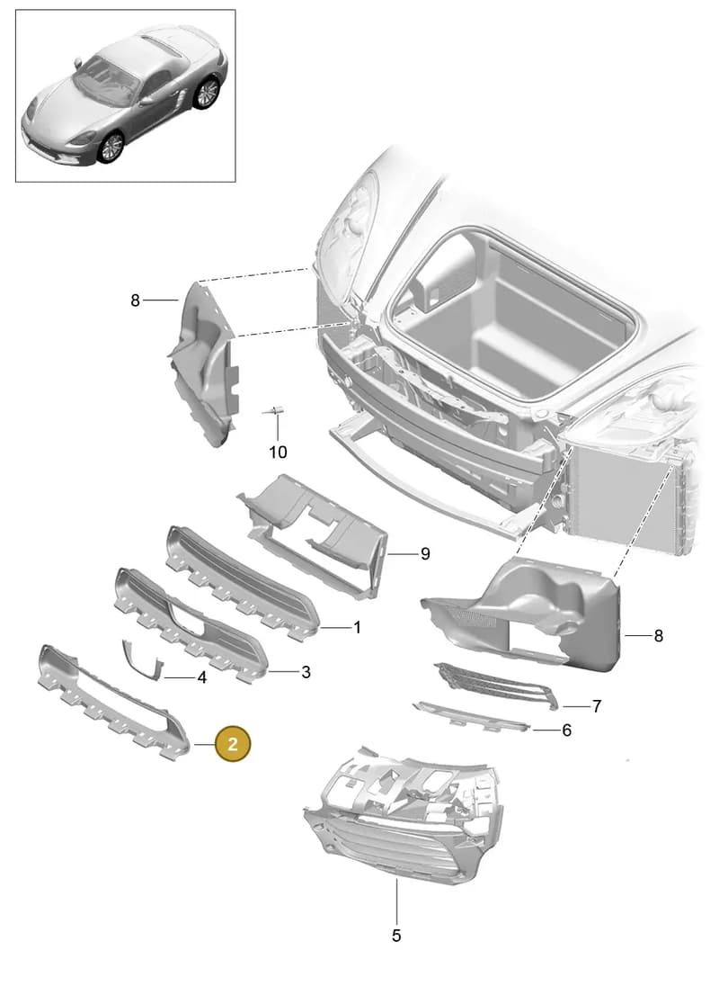 982807682COK1 — Porsche Boxster (2016-2019) diagram p48802010, position 2