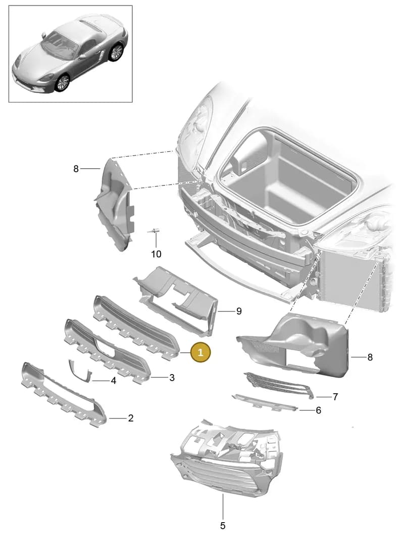 982807725G2X — Porsche Boxster (2016-2019) diagram p48802010, position 1