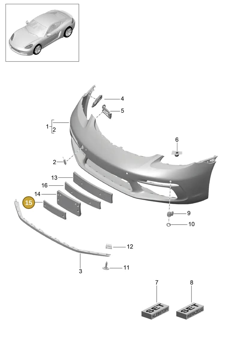 982807813DOK1 — Porsche Cayman (2016-2019) diagram p50802000, position 15