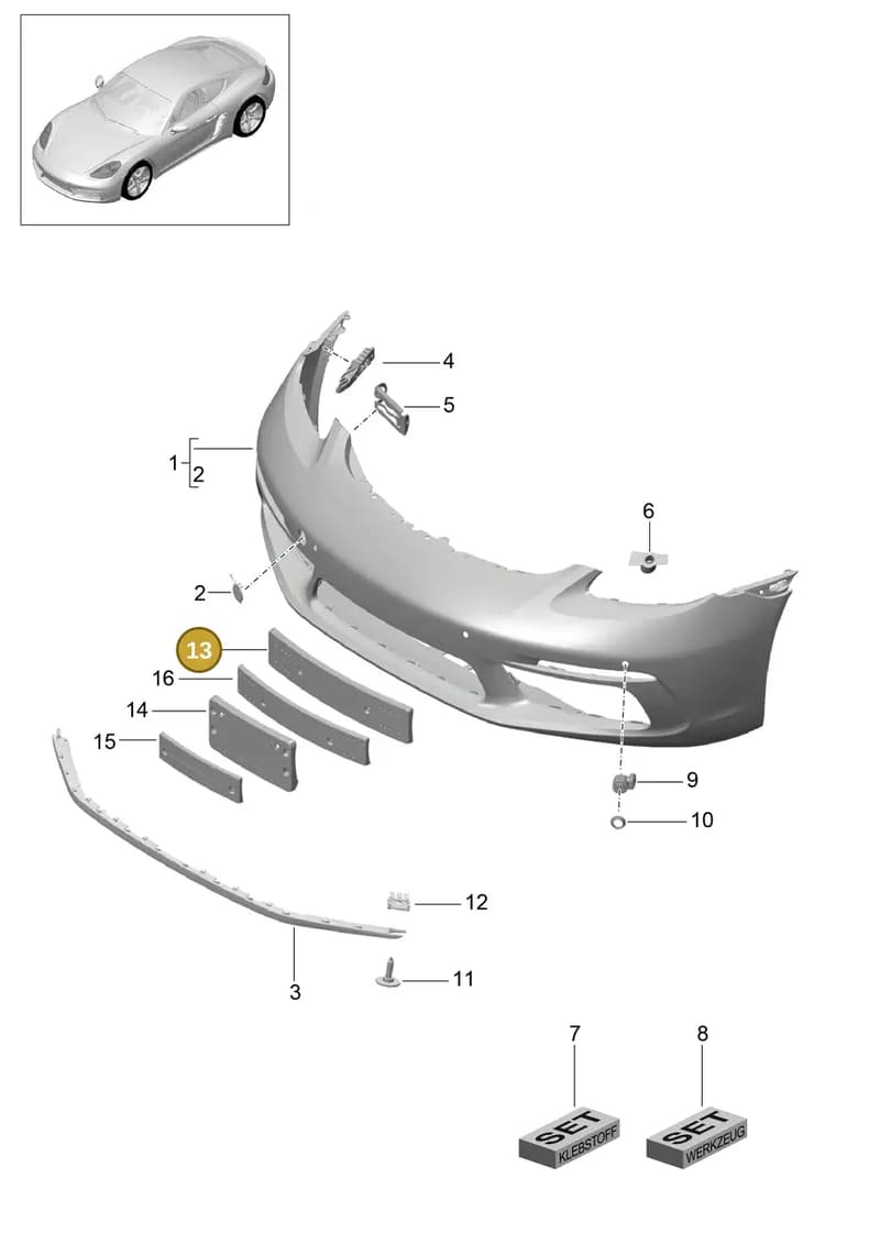 982807813GOK1 — Porsche Cayman (2016-2019) diagram p50802000, position 13