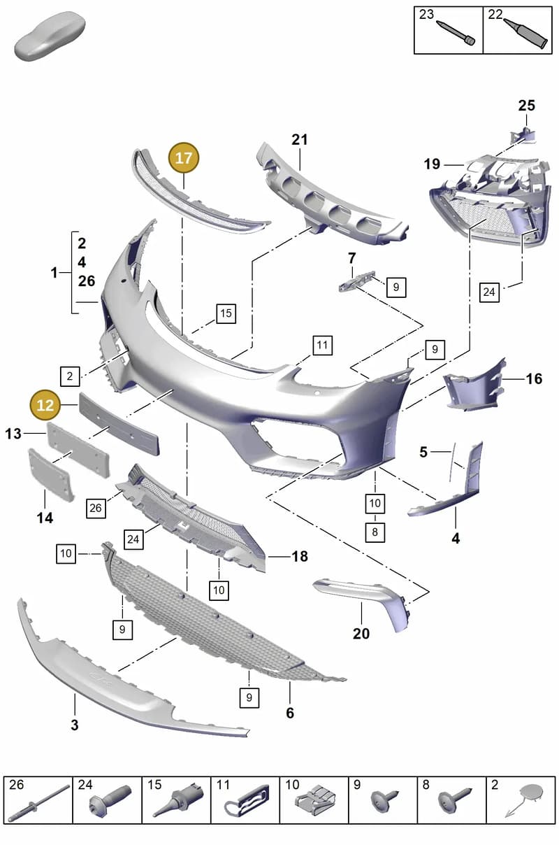 982807813POK1 — Porsche Cayman (2019-2022) diagram p55802000, position 12+17