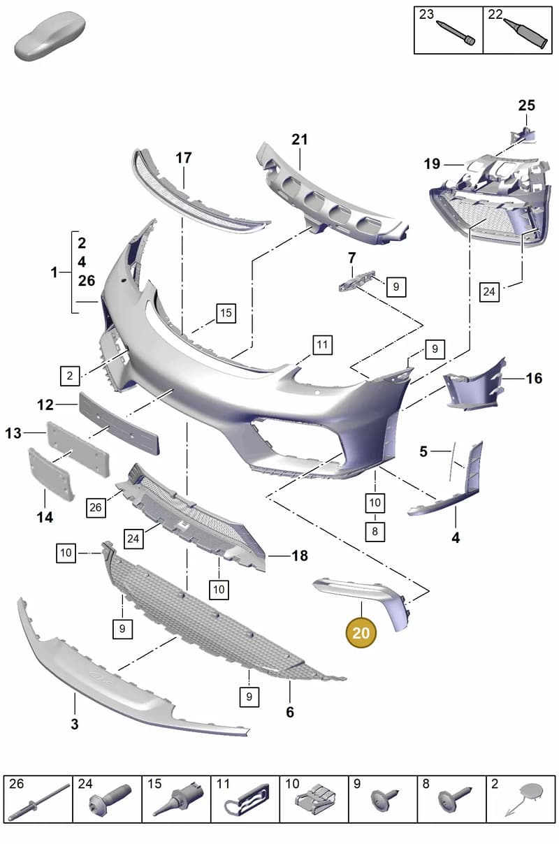 982807881BOK1 — Porsche Cayman (2019-2022) diagram p55802000, position 20