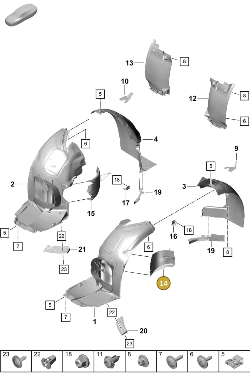 982809003 — Porsche Cayman (2019-2022) diagram p55801800, position 14