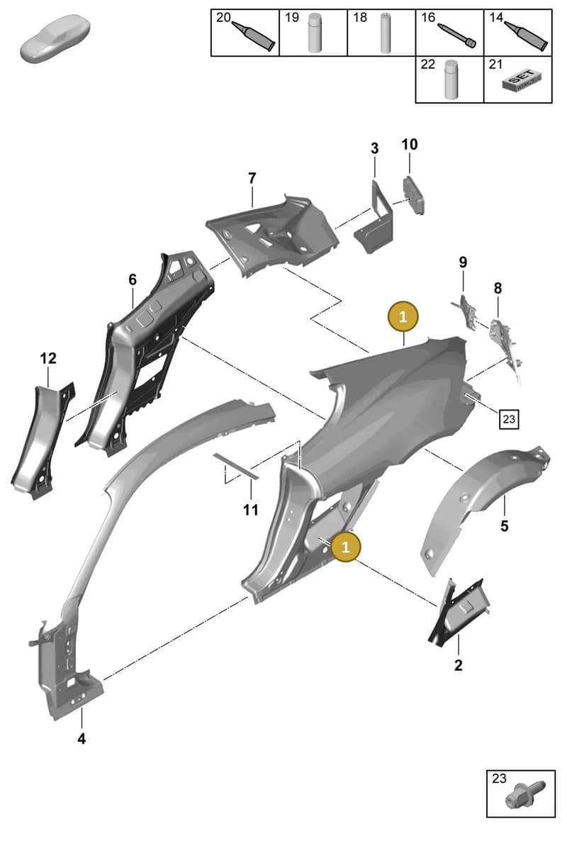 982809085CYGRV — Porsche Cayman (2019-2022) diagram p55801500, position 1
