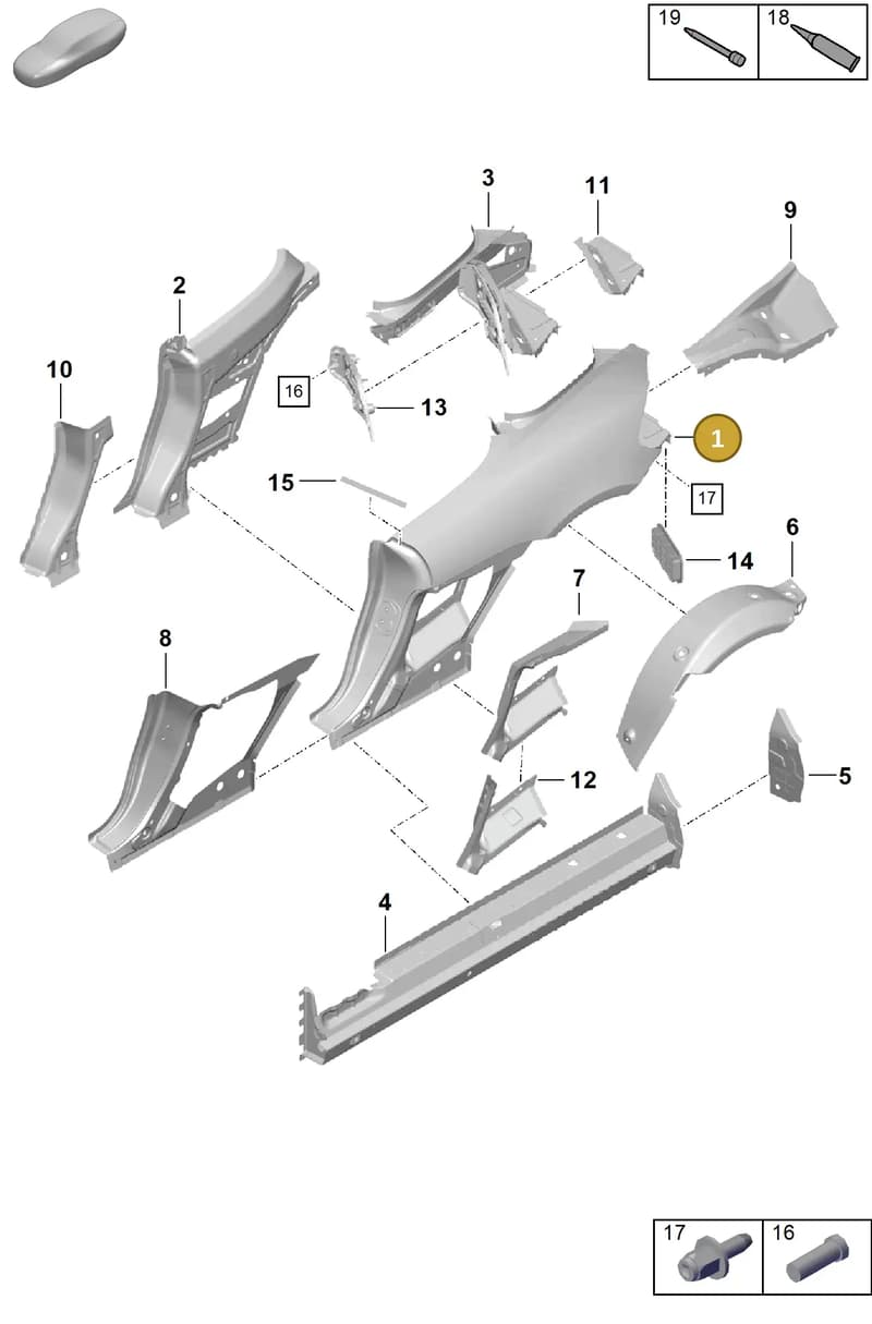 982809085DYGRV — Porsche Boxster Spyder (2019-2020) diagram p54801500, position 1