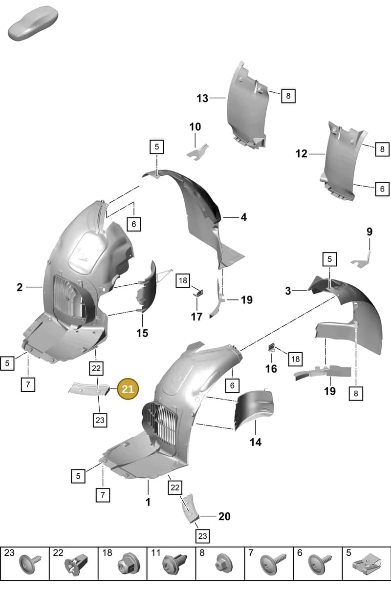 982809118A — Porsche Cayman (2019-2022) diagram p55801800, position 21
