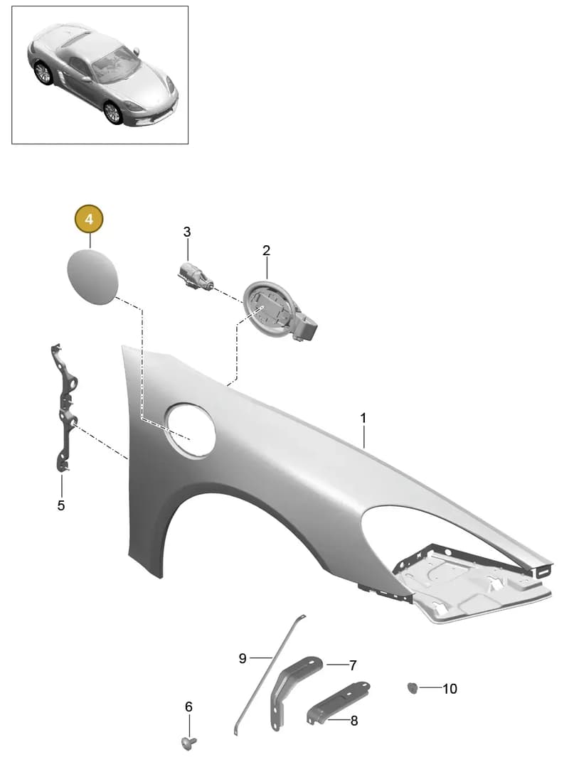 982809905YGRV — Porsche Boxster (2016-2019) diagram p48801040, position 4