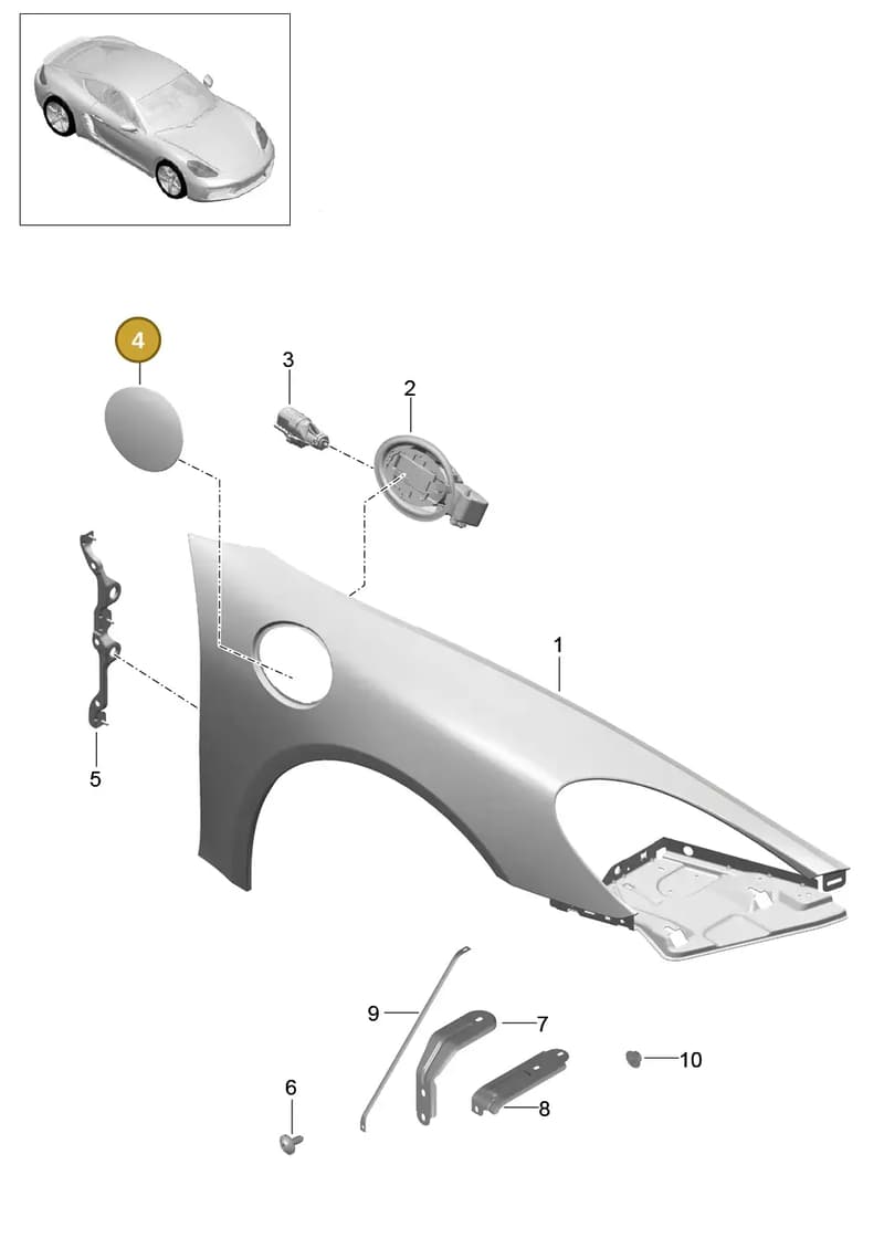 982809905YGRV — Porsche Cayman (2016-2019) diagram p50801040, position 4