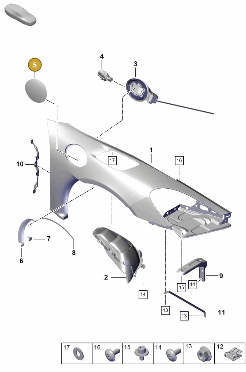 982809905YGRV — Porsche Cayman (2019-2022) diagram p55801410, position 5