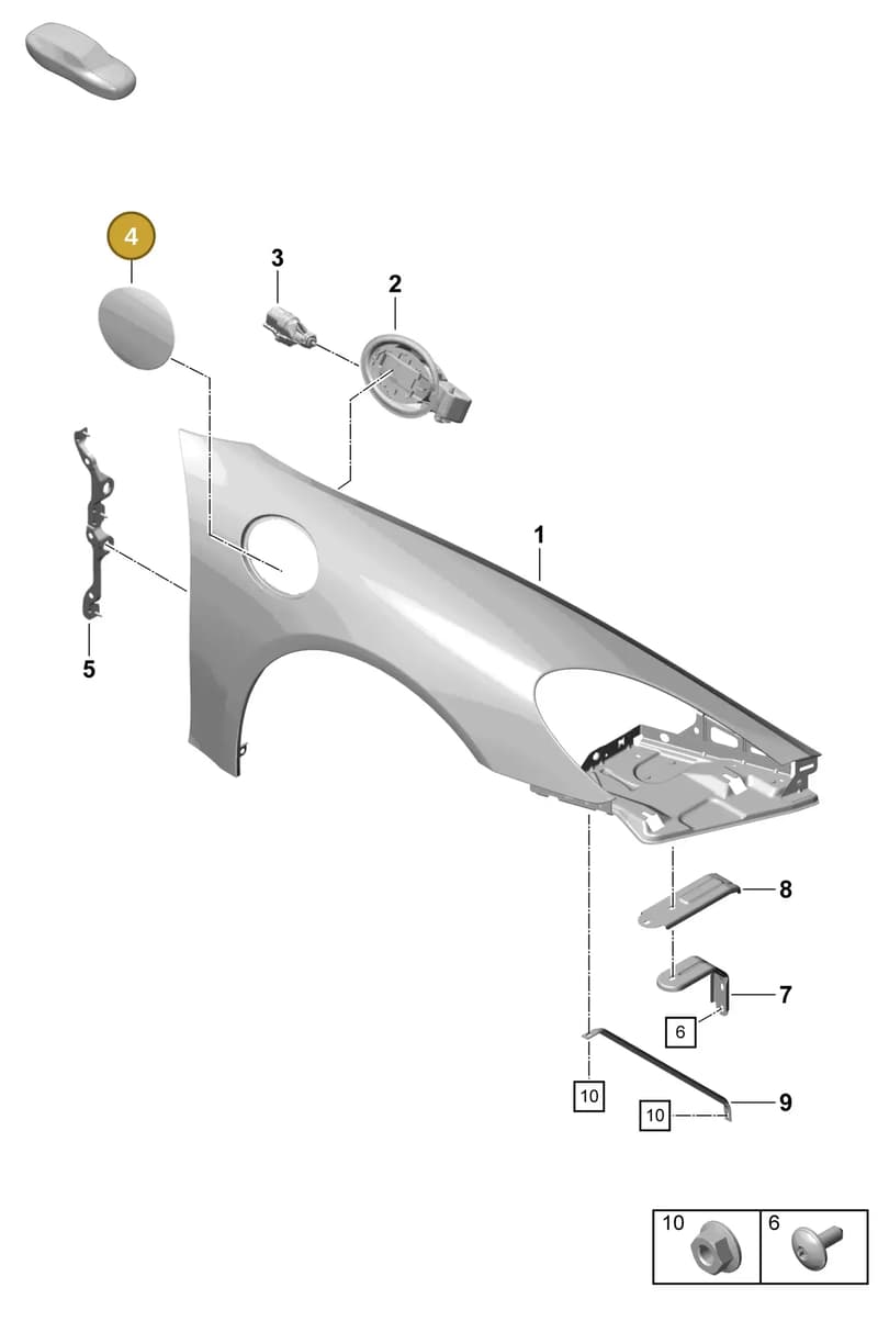 982809905YGRV — Porsche Boxster Spyder (2019-2020) diagram p55801400, position 4