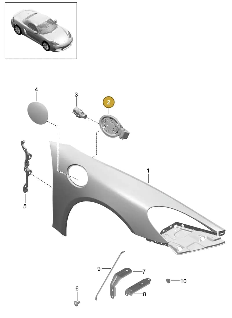 982809930 — Porsche Boxster (2016-2019) diagram p48801040, position 2