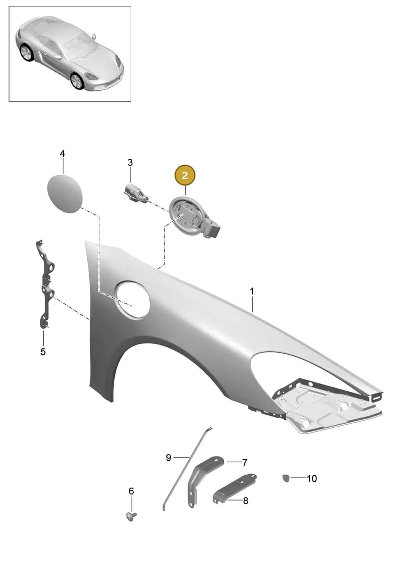 982809930 — Porsche Cayman (2016-2019) diagram p50801040, position 2