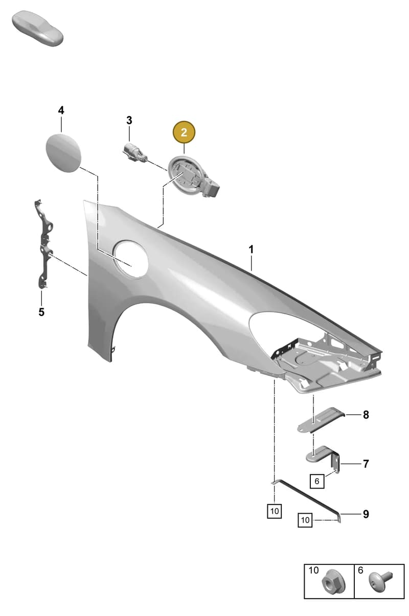 982809930 — Porsche Boxster Spyder (2019-2020) diagram p55801400, position 2