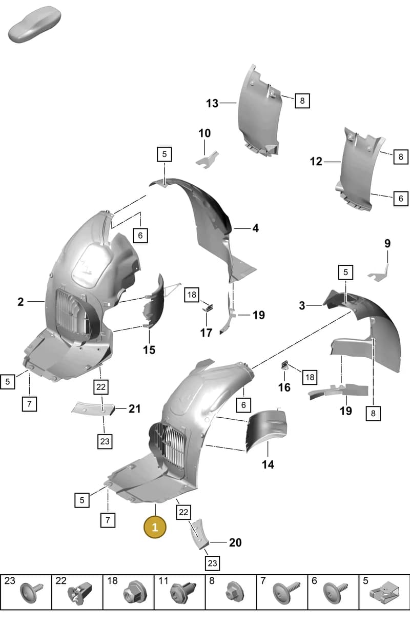 982809957D — Porsche Cayman (2019-2022) diagram p55801800, position 1
