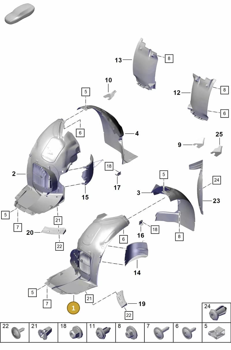 982809957D — Porsche Boxster Spyder (2019-2020) diagram p54801800, position 1