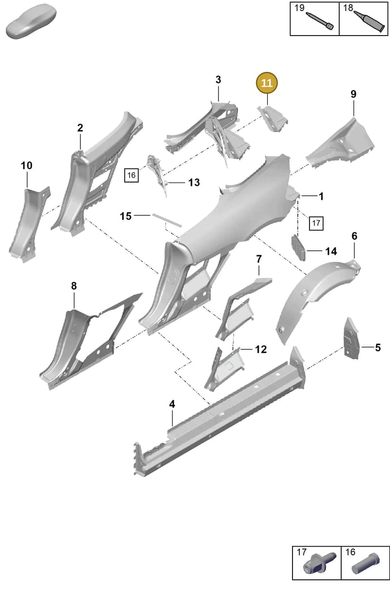 982810018GRV — Porsche Boxster Spyder (2019-2020) diagram p54801500, position 11