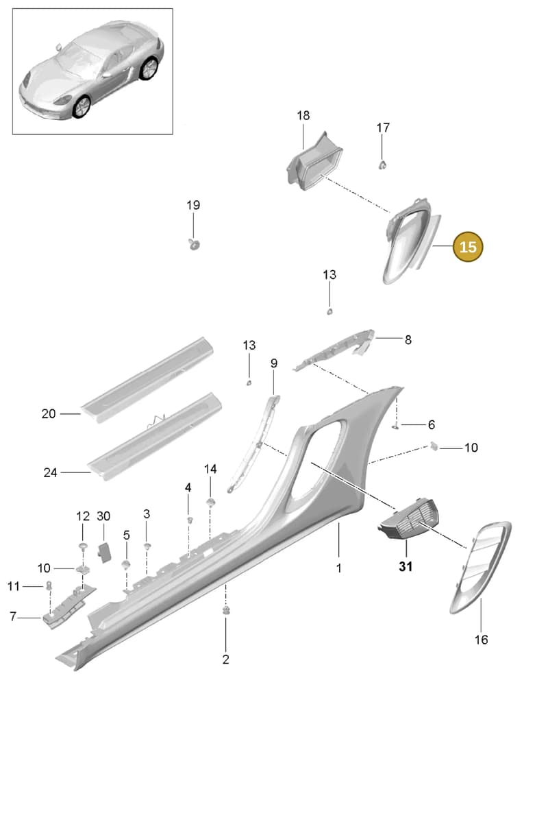982815265EOK1 — Porsche Cayman (2016-2019) diagram p50801090, position 15