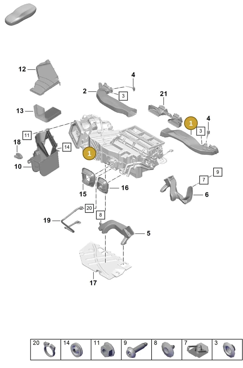 982820157 — Porsche Cayman (2019-2022) diagram p55813050, position 1