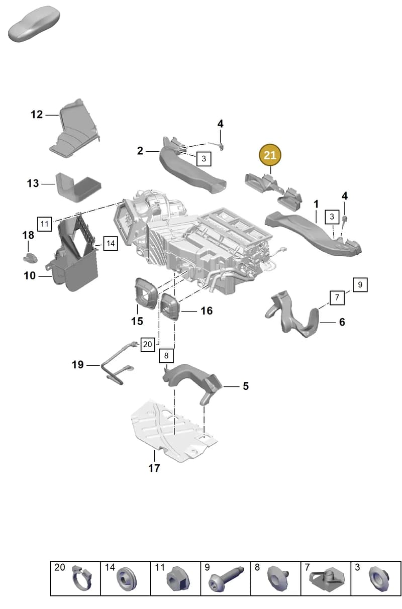982820560 — Porsche Cayman (2019-2022) diagram p55813050, position 21