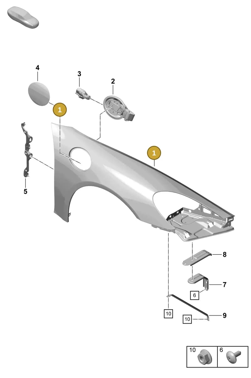 982821022YGRV — Porsche Boxster Spyder (2019-2020) diagram p55801400, position 1