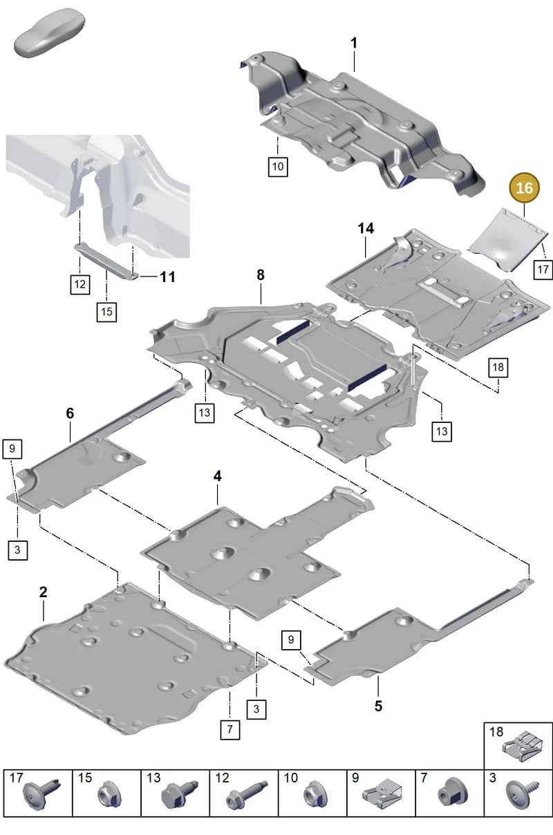 982825495GOK1 — Porsche Boxster Spyder (2019-2020) diagram p55801700, position 16