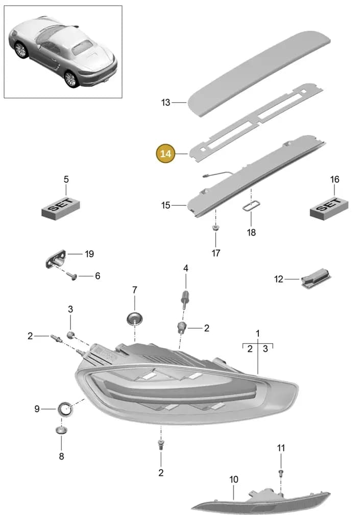 982827972 — Porsche Boxster (2016-2019) diagram p48905005, position 14