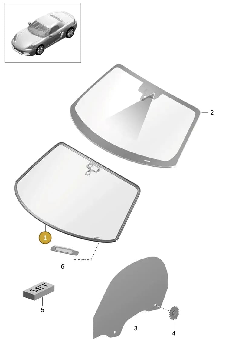 982845011AA — Porsche Boxster (2016-2019) diagram p48805000, position 1