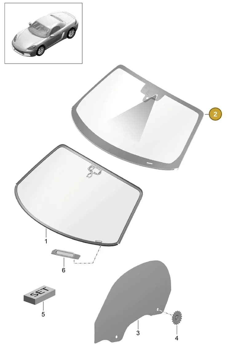 982845011AF — Porsche Boxster (2016-2019) diagram p48805000, position 2