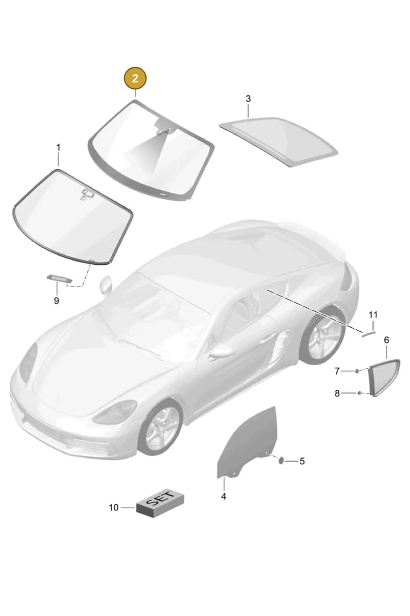 982845011AH — Porsche Cayman (2016-2019) diagram p50805000, position 2