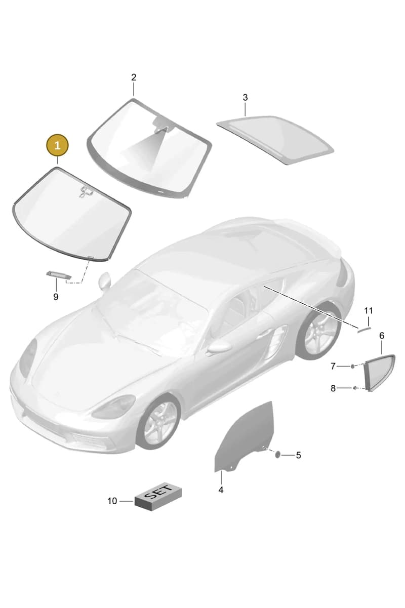 982845011AK — Porsche Cayman (2016-2019) diagram p50805000, position 1