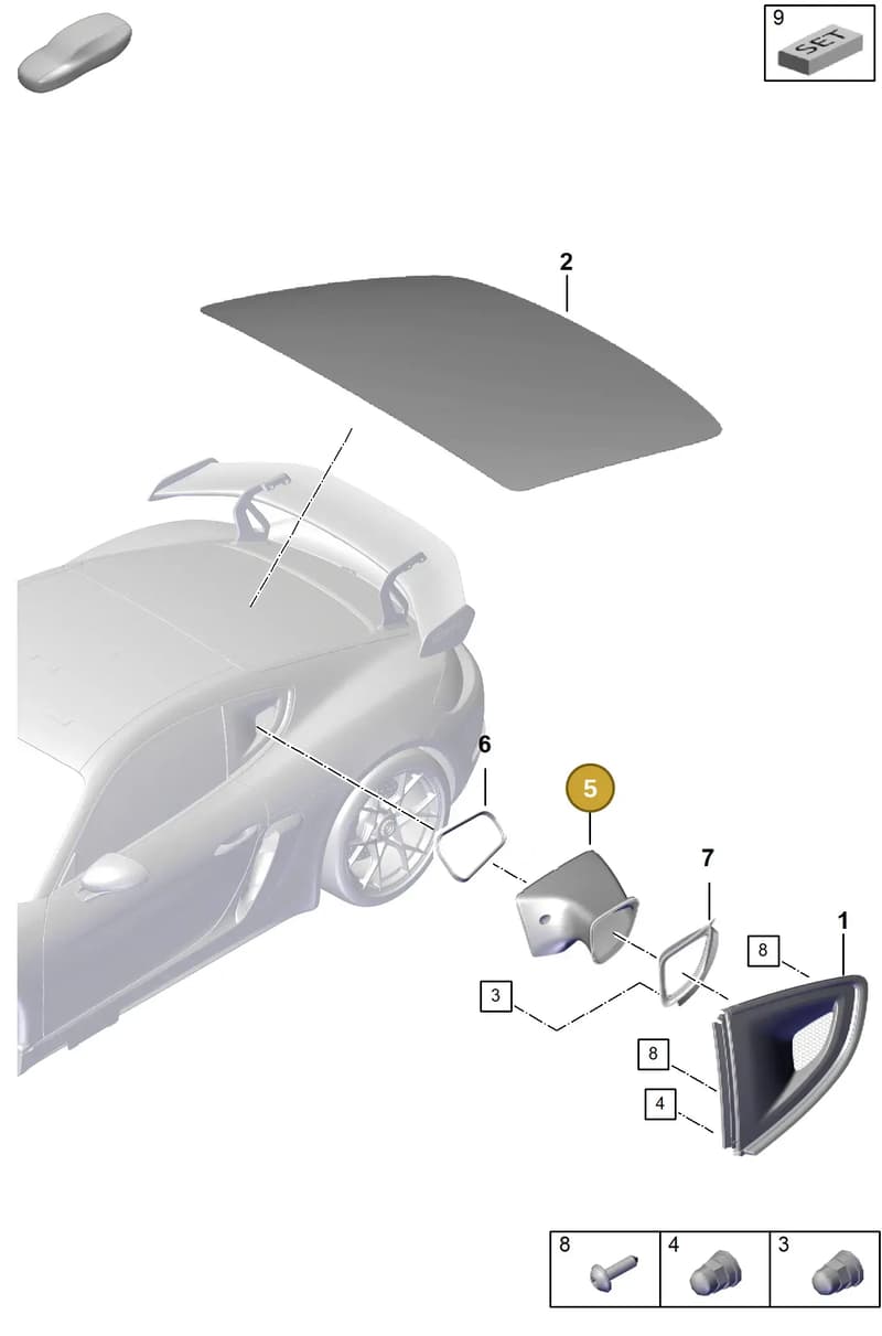 982845396DA3G — Porsche Cayman (2019-2022) diagram p55805010, position 5