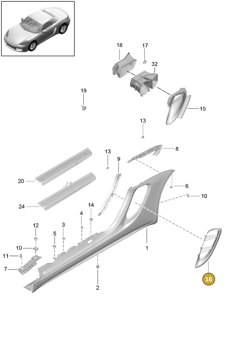 982853189COZ1 — Porsche Boxster (2016-2019) diagram p48801090, position 16