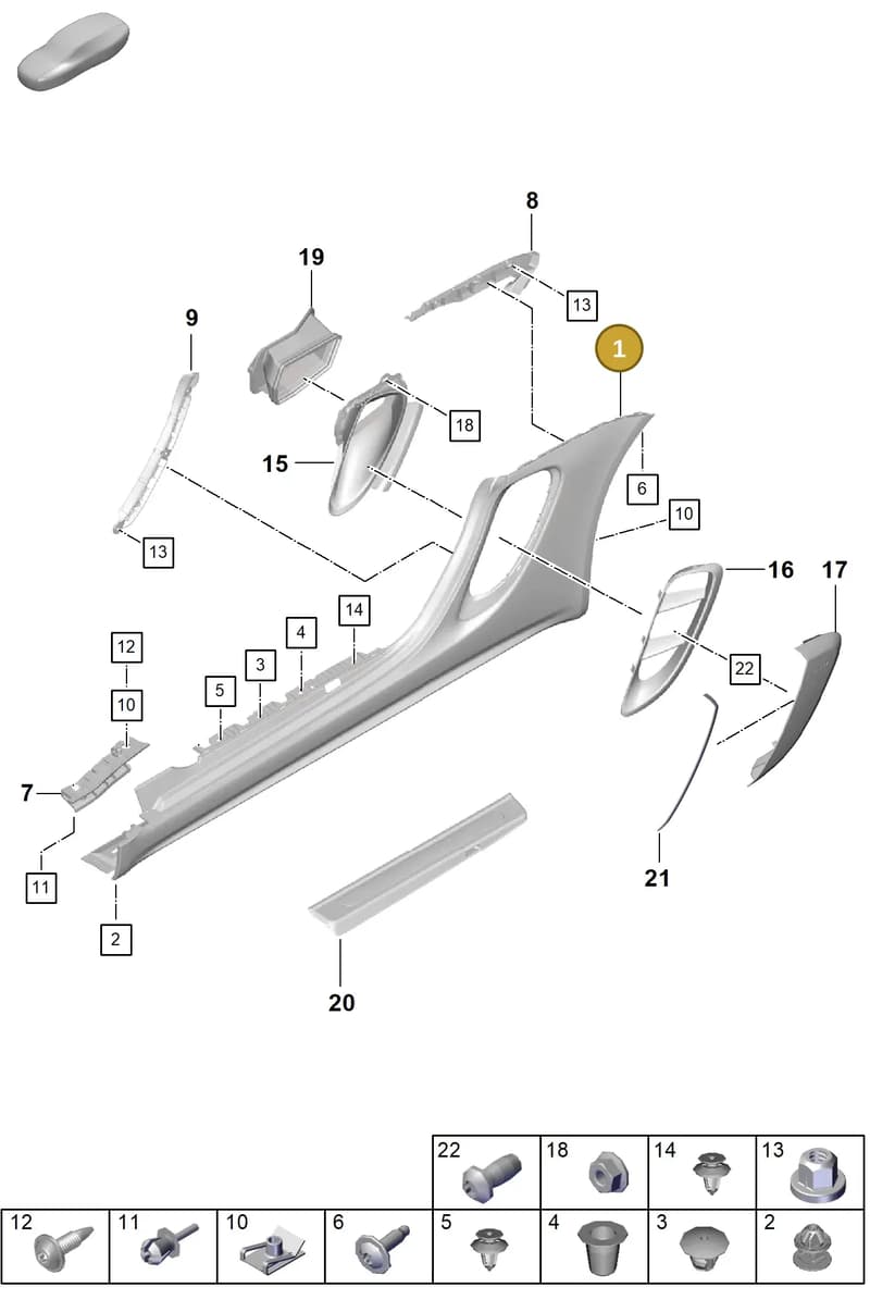 982853563G2X — Porsche Boxster Spyder (2019-2020) diagram p55801900, position 1