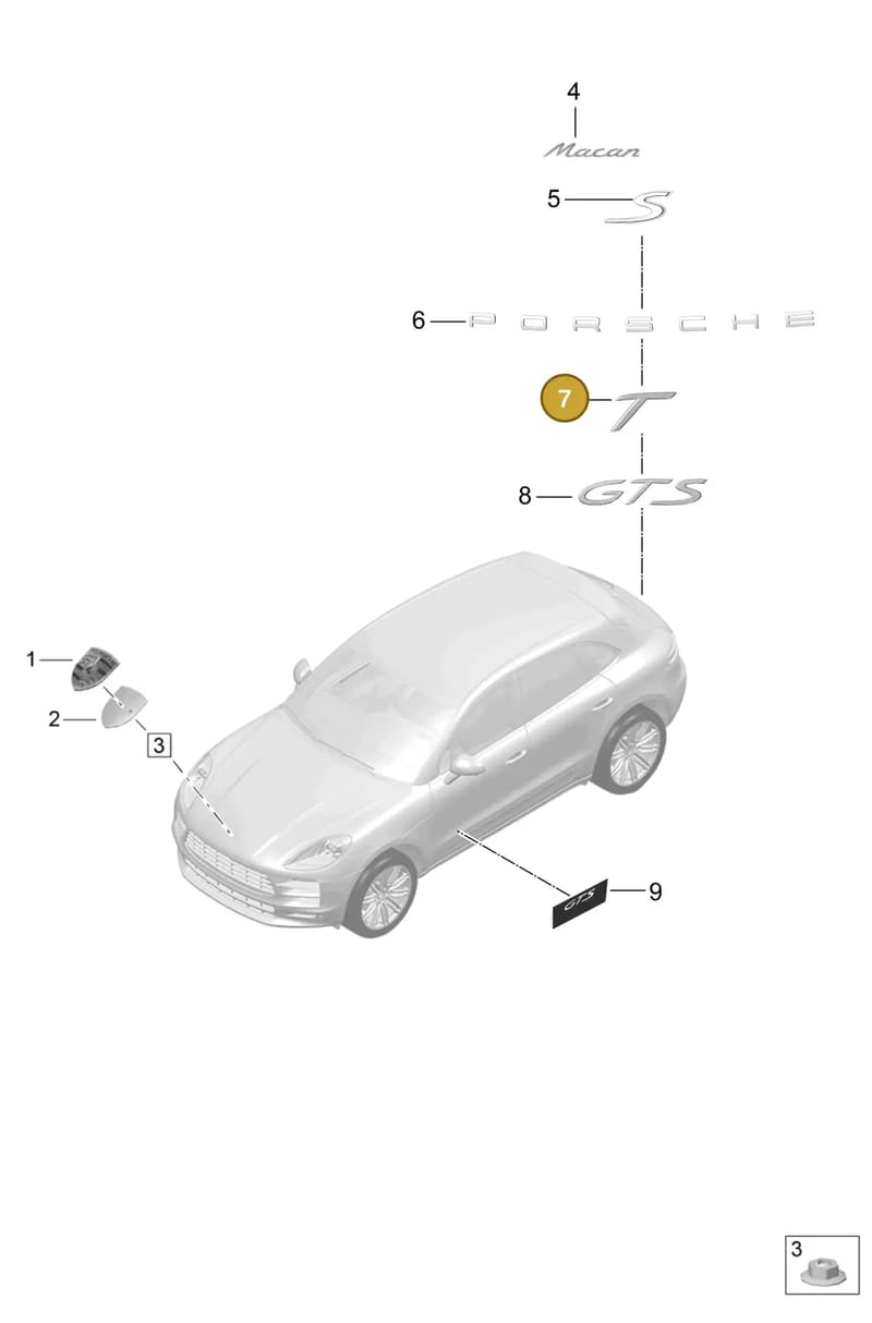 982853675K — Porsche Macan (2018-2022) diagram p52810050, position 7