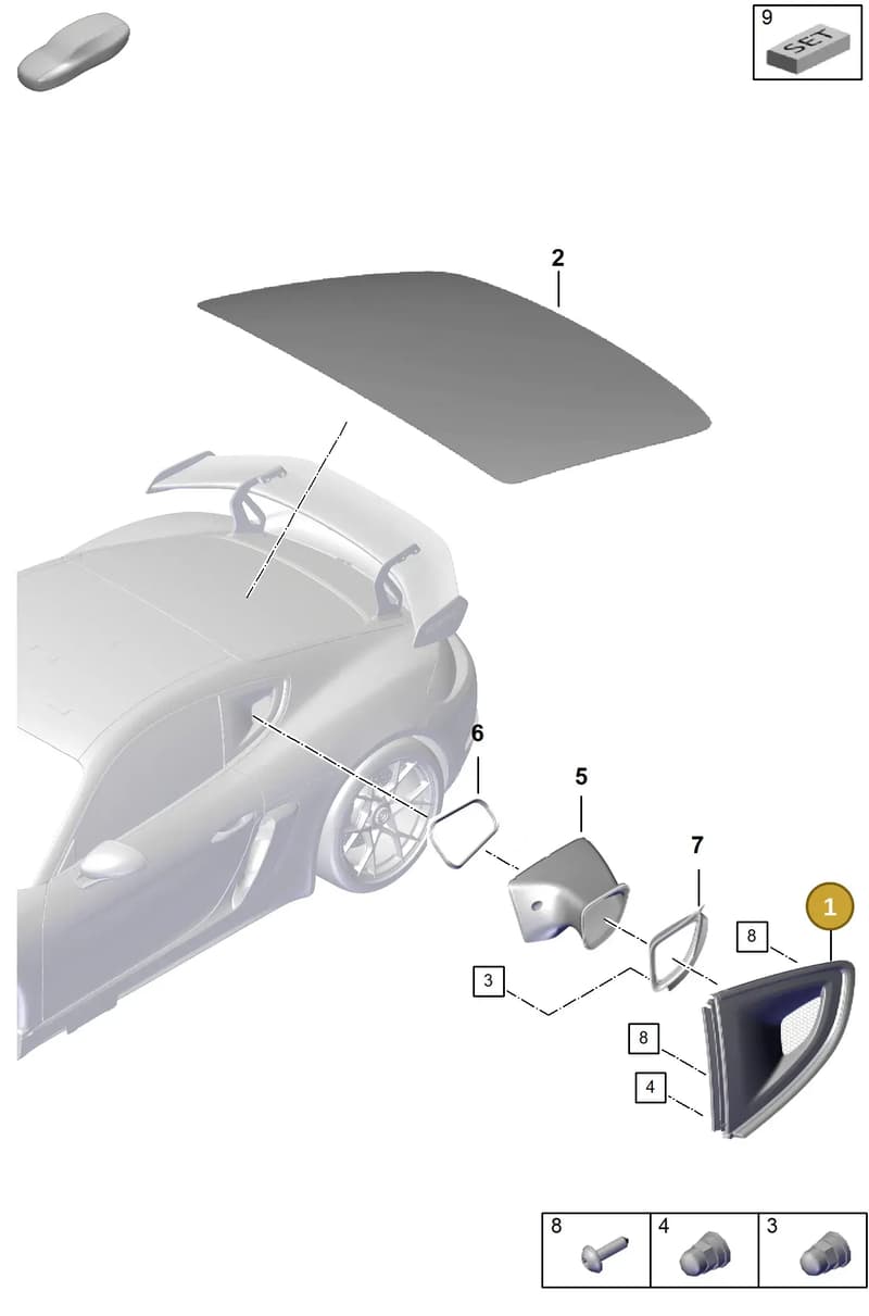 982853990BOK1 — Porsche Cayman (2019-2022) diagram p55805010, position 1