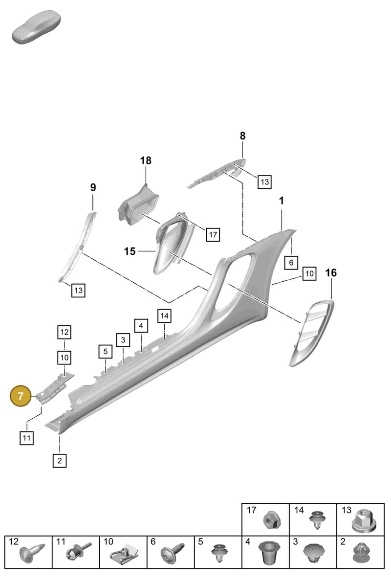 982854542 — Porsche Boxster Spyder (2019-2020) diagram p54801900, position 7