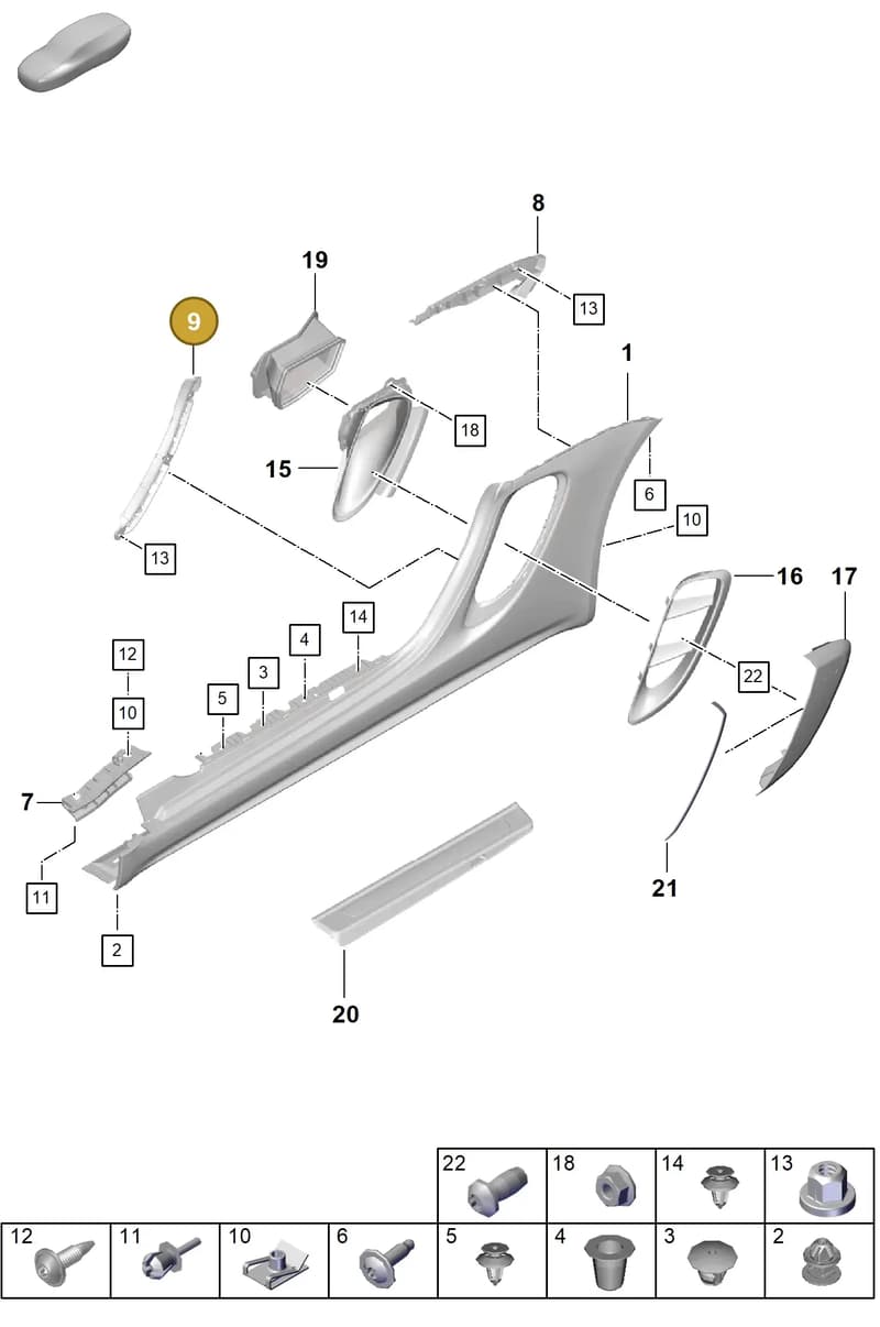 982854945 — Porsche Boxster Spyder (2019-2020) diagram p55801900, position 9