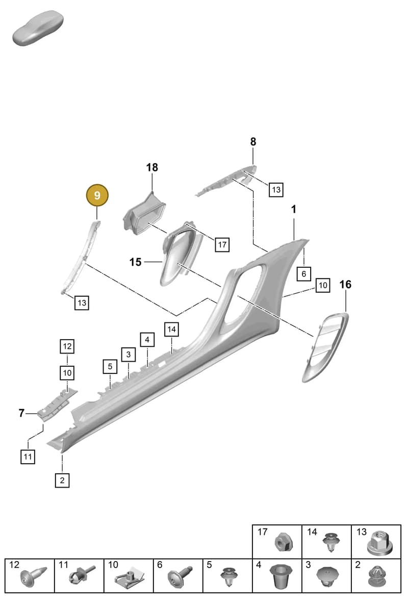 982854945 — Porsche Boxster Spyder (2019-2020) diagram p54801900, position 9