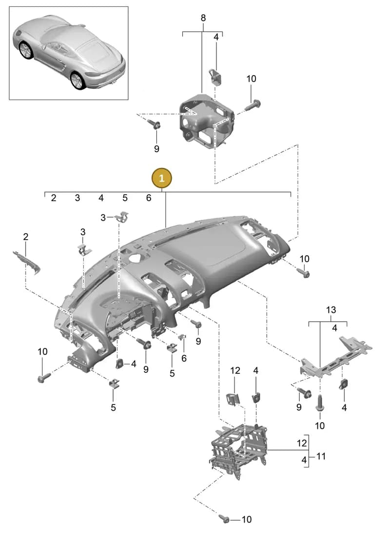 982857003PPO2 — Porsche Cayman (2016-2019) diagram p50809000, position 1