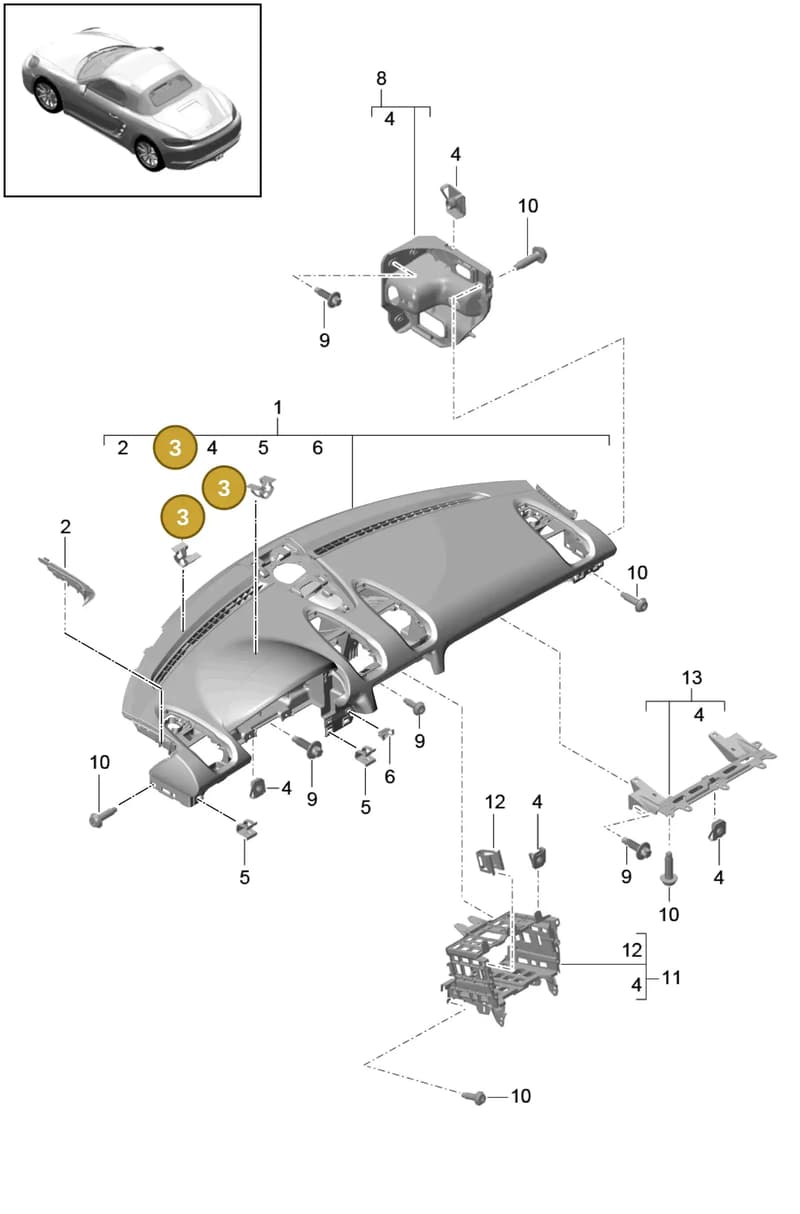 982857054EOL7 — Porsche Boxster (2016-2019) diagram p48809000, position 3