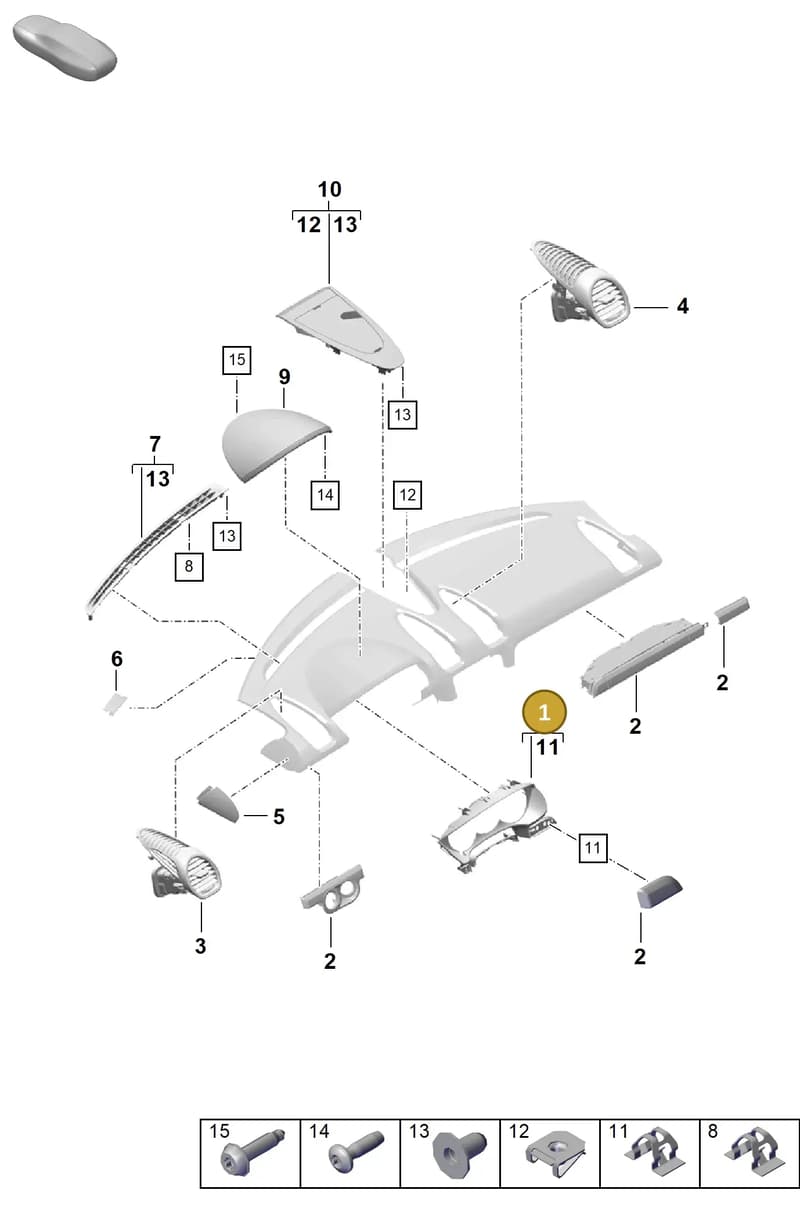 982857054EOL7 — Porsche Boxster Spyder (2019-2020) diagram p55809050, position 1