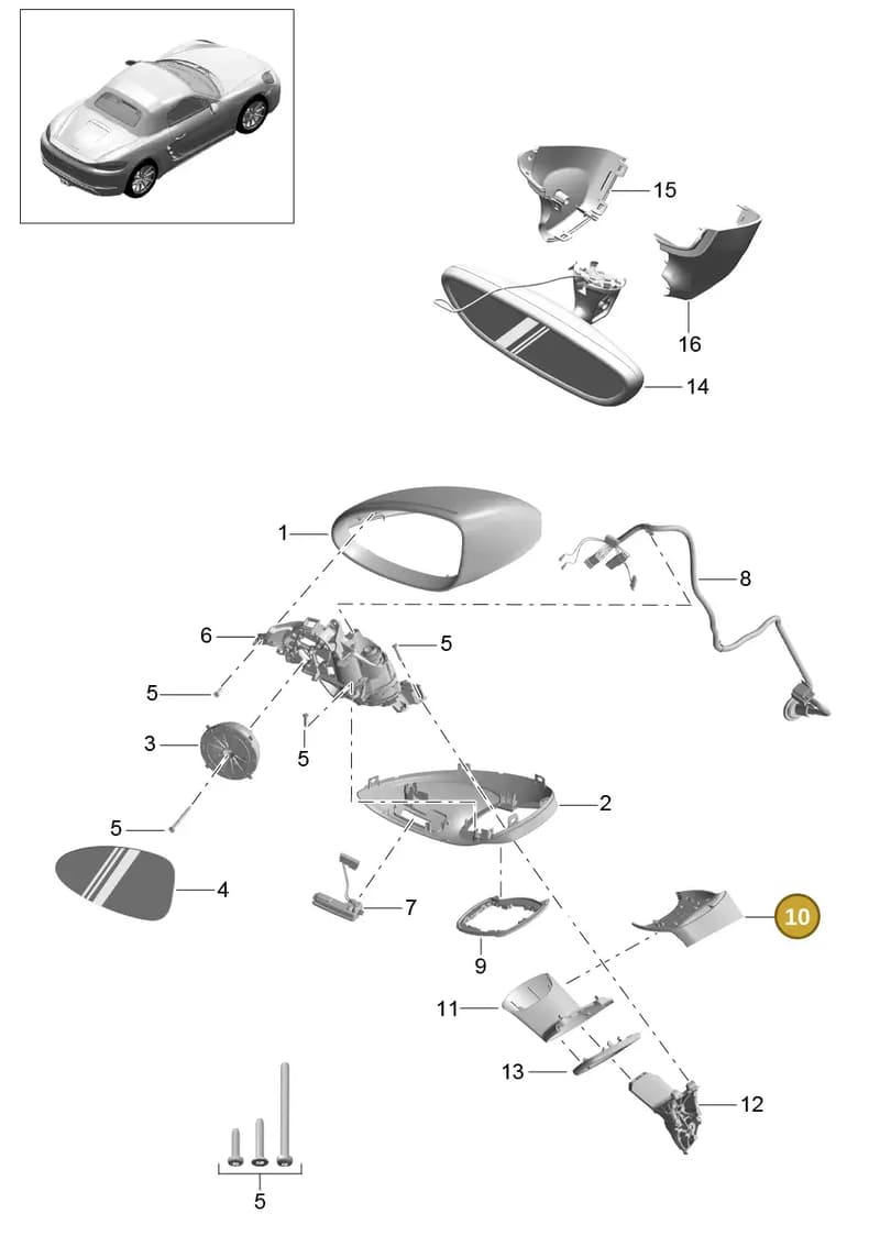 9828571091E0 — Porsche Boxster (2016-2019) diagram p48809050, position 10