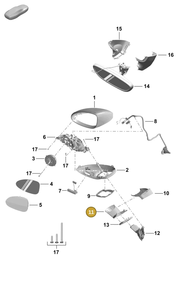 9828571121E0 — Porsche Boxster Spyder (2019-2020) diagram p55809500, position 11