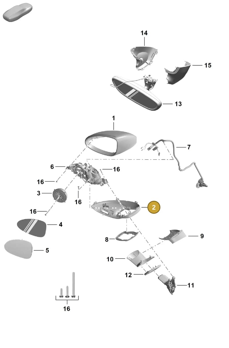 982857185A1E0 — Porsche Boxster Spyder (2019-2020) diagram p54809520, position 2