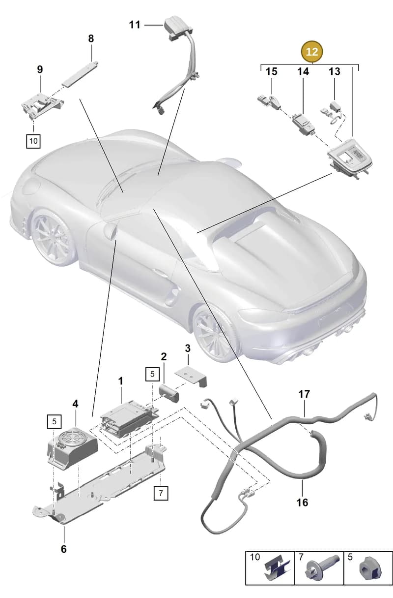 982857200A05 — Porsche Boxster Spyder (2019-) diagram p54911040, position 12
