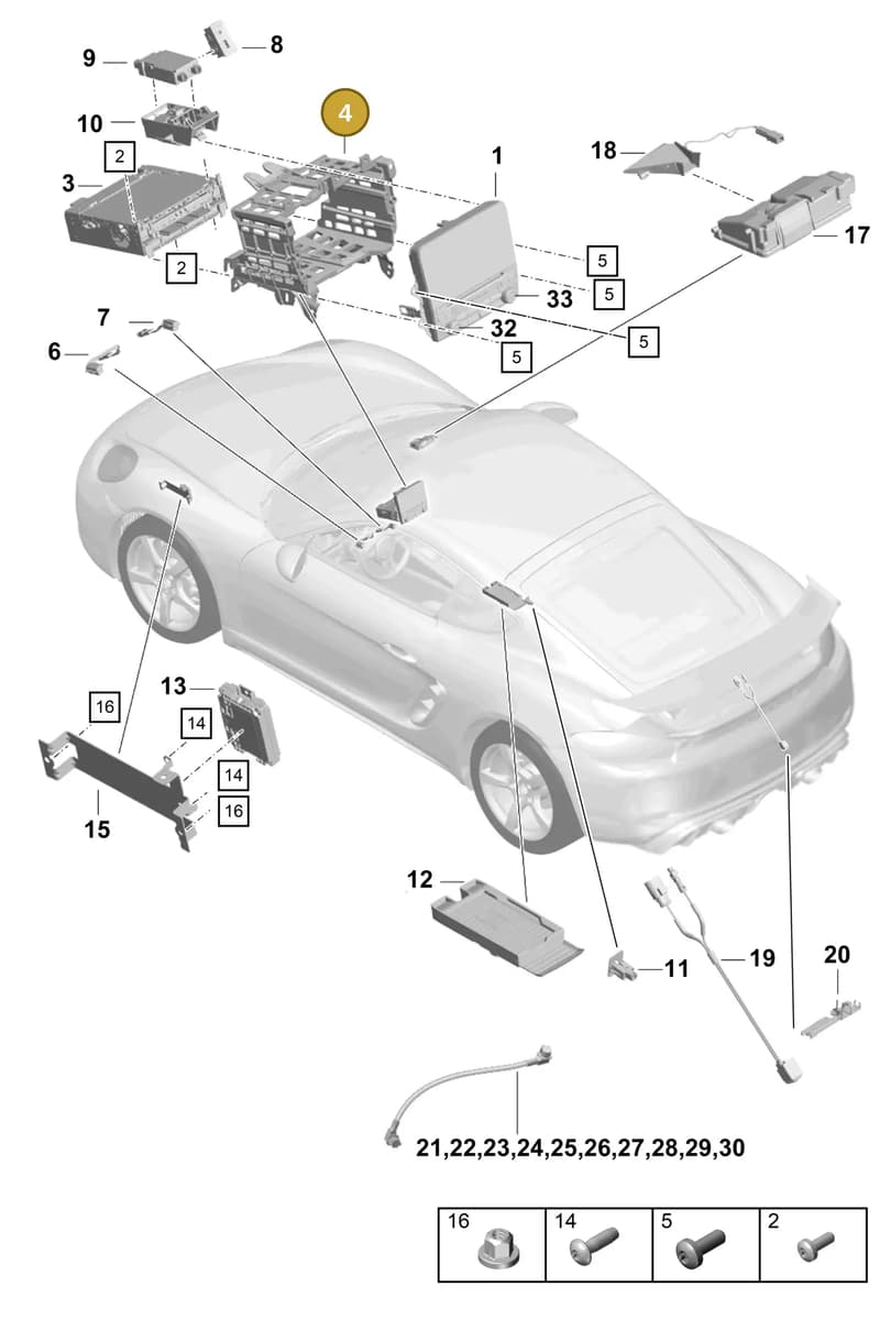 982857273A — Porsche Cayman (2019-2022) diagram p55911000, position 4