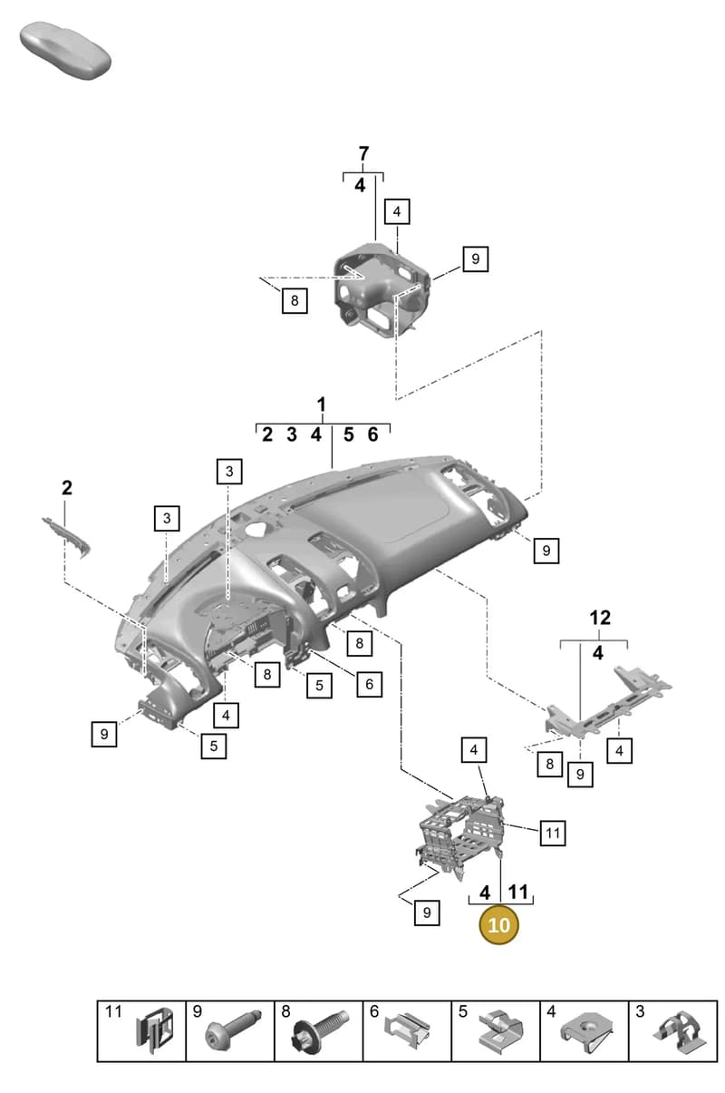 982857273A — Porsche Boxster Spyder (2019-2020) diagram p55809000, position 10