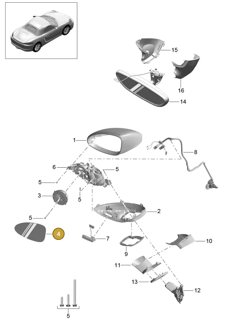 982857521D — Porsche Boxster (2016-2019) diagram p48809050, position 4